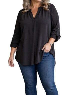 Est 1946 Black Tunic Top Size 26/28 Lightweight